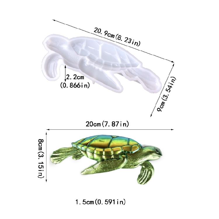 Silicone Mold for Epoxy Casting Turtle Mould for Resin Crafts Home Decorations