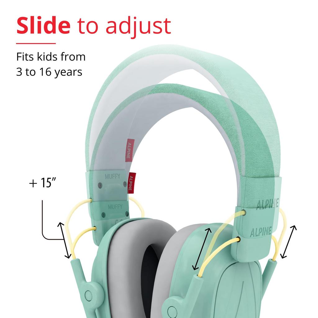 Alpine HEARING PROTECTION MUFFY KIDS MINT Soundproofing and Noise Reduction for Kids (Alpine) Earmuffs,