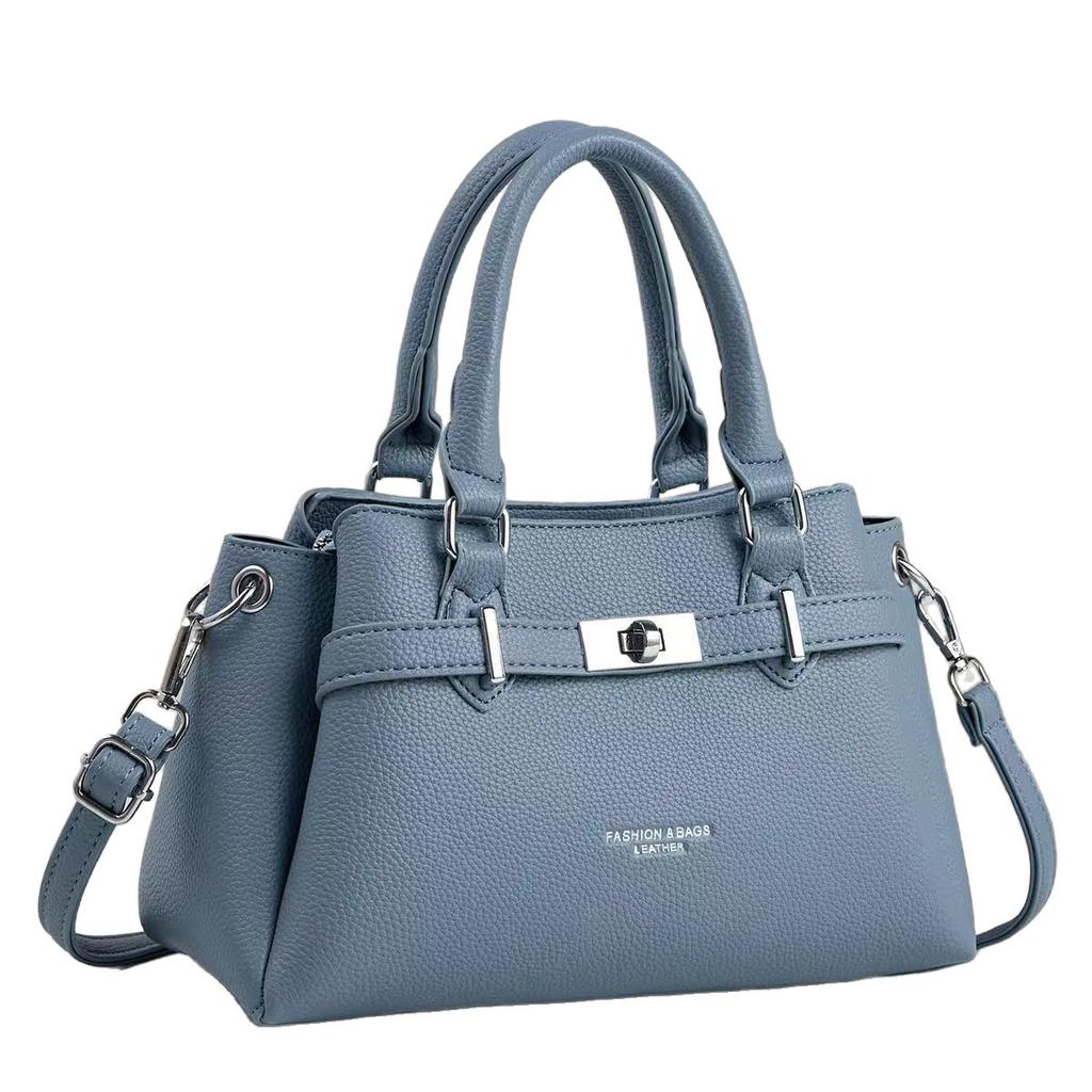 2026 New Simple and Fashionable Niche Retro Shoulder Bag Lychee Pattern Commuter Bag