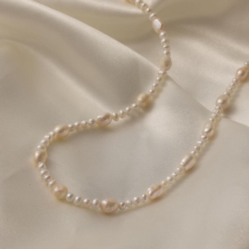 1ks Módní Pravý Barokní Sladkovodní Perlový Náhrdelník Ženy Vlastní Šťastný Choker Perlové Korálky Korálkový Náhrdelník Šperky pro Ženy