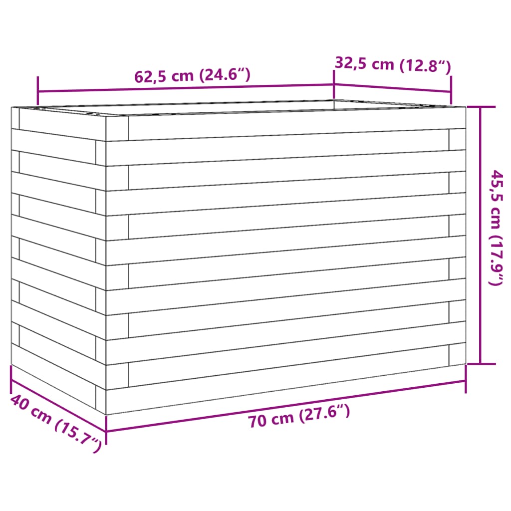 Planting Box 70x40x45.5 Cm Solid Douglas Fir Wood