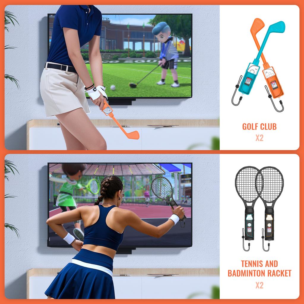 12 in 1 Sports Accessories Set for Switch 2 Console & Joy-con, Accessories for Switch Sports Games,Family Sports Party Pack NS2277