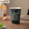 210ML Retro Ru Kiln Porcelain Cola Cup Handmade Blooming Flowers Ceramic Tea Mark Water Mug Coffee Mug Kung Fu Teaset Drinkware
