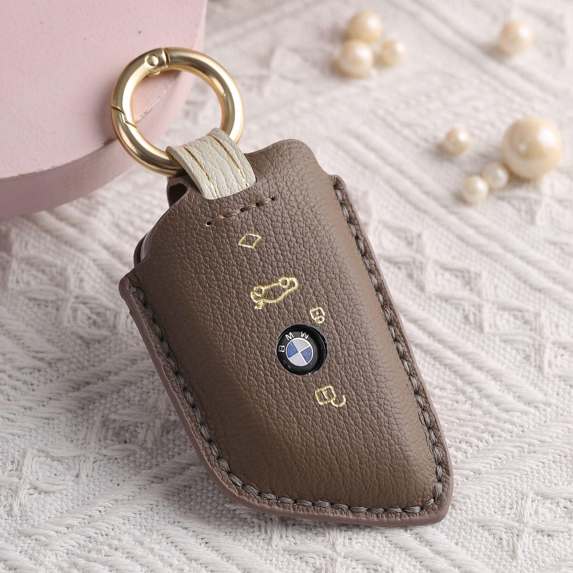 

Индивидуализированная сумка для ключей подходит для BMW 5 серии, лезвие, высококачественный чехол ручной работы, кольцо, кожаный чехол для ключей автомобиля коричневый