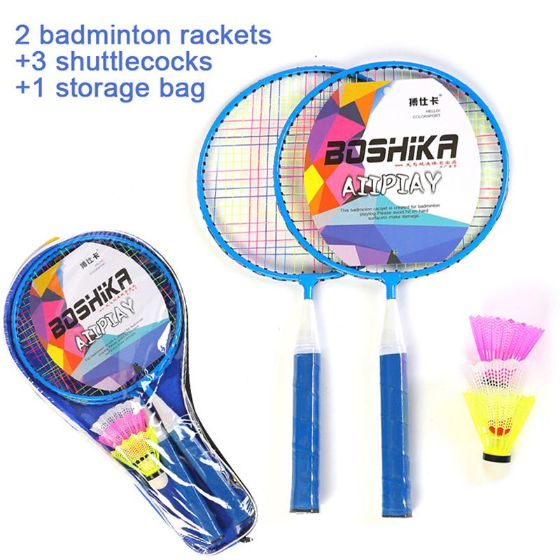 1 Pair Children Badminton Rackets Ball Set Sports Game Toy Kids Indoor Outdoor