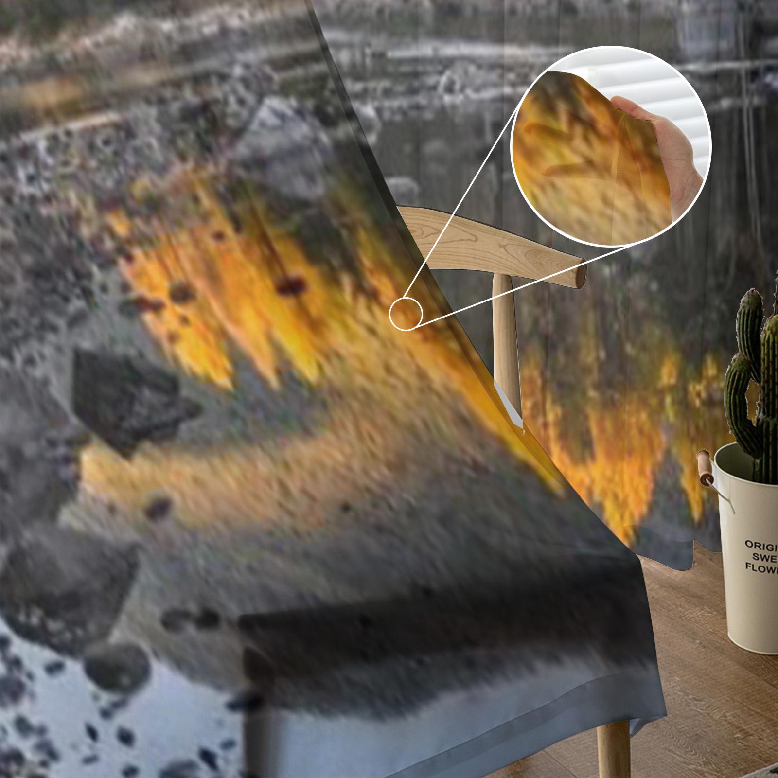 Снежные горы Сибири Роскошные шифоновые прозрачные шторы для гостиной Спальня Украшение — фото 5