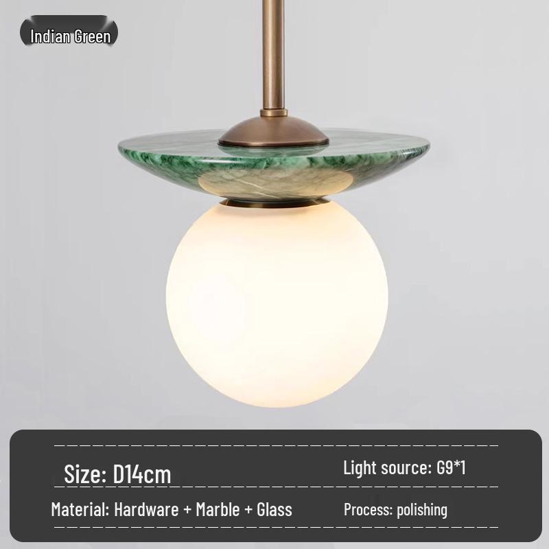 Elegant Mid-Century French Marble Pendant Lamp for Hallway, Living Room, Study, Bedroom, and Bedside