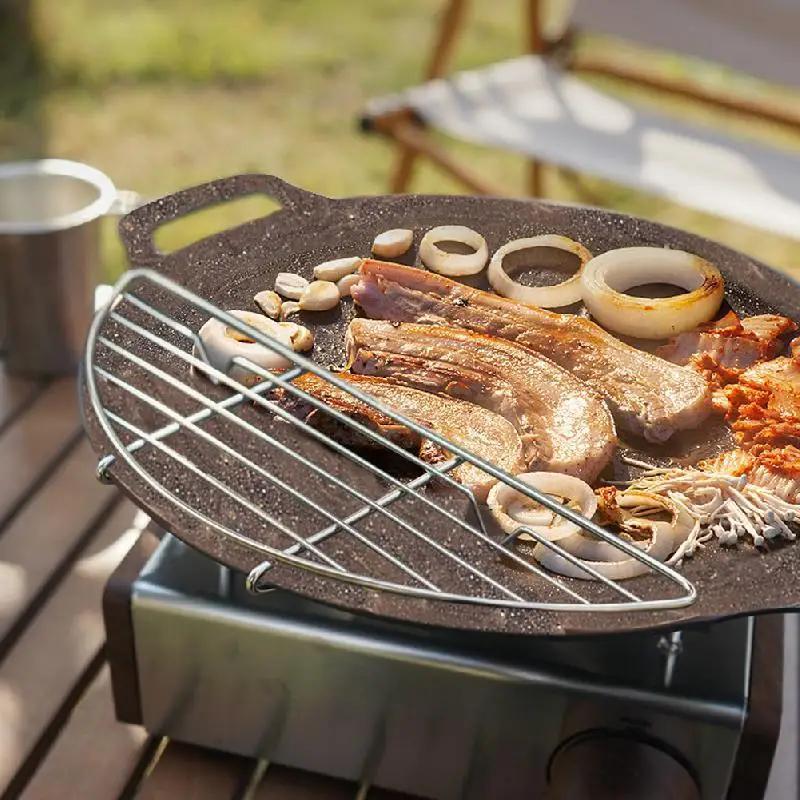 1pc, Outdoor Grill Stainless Steel Barbecue Grill Anti-deformation Steamer Anti-Scalding Barbecue Accessories