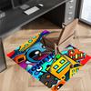 1pc Geometry Dash5 Print Area Rug - Soft, Washable Non-Slip Indoor Mat for Office Chairs, Living Room, Home Office Decorative Rug