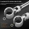 Oxygen Sensor Flex Head Wrench Adjustable Spanner Socket 22mm 7/8in Heavy Duty Easy to Install Removal Tool for Car Accs