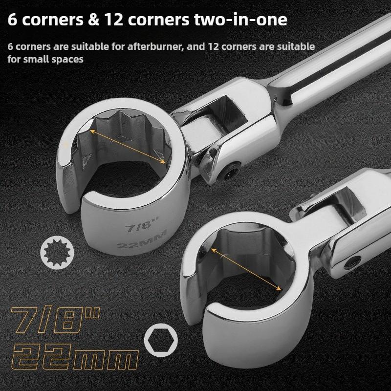 Oxygen Sensor Flex Head Wrench Adjustable Spanner Socket 22mm 7/8in Heavy Duty Easy to Install Removal Tool for Car Accs