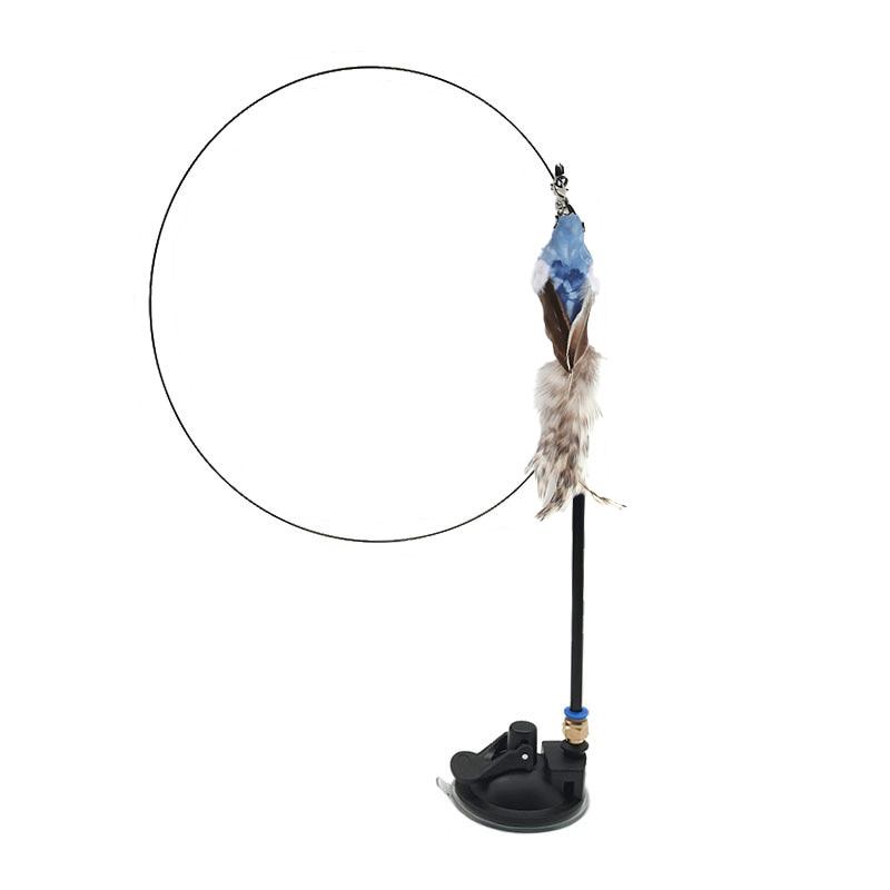 Simulation Bird Interactive Cat Toy Funny Feather Bird with Bell Cat Stick Toy for Kitten Playing Toy Cat Supplies Cat