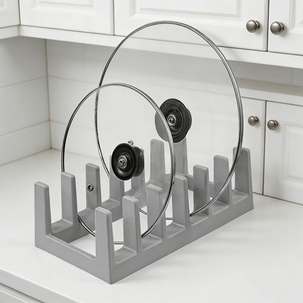 Draining Dish Storage Rack Space-Saving Spoon Holder Kitchen Organizer Pot Lid Holder  Kitchen Use