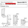 Adjustable 90-Degree Vertical Connector Bracket with Unequal Sides for Aluminum Profiles