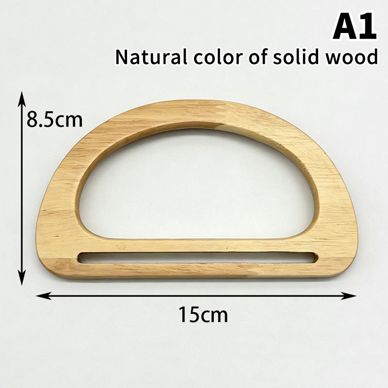 Non-toxic Natural Wood Arch Bag Handle Durable Replacement for DIY Knit Crochet Handbag Craft Making Projects
