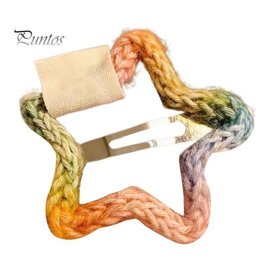 

Радужная заколка для волос, плетеный цветок, сердце, звезда, облако, декоративная форма, аксессуары для волос, легкая заколка для волос для девочек E