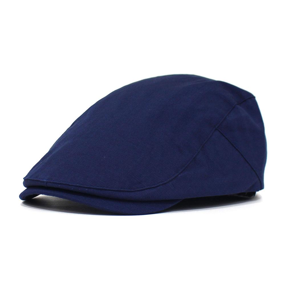 Solid-colour flat-brim cap Forward-facing cap Beret Cotton casual cap Casual cap for men and women