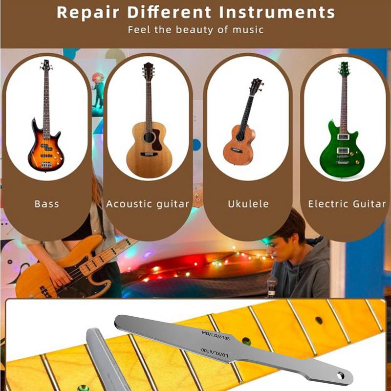 Bundfeile, Bundabziehfeile, doppelseitige Stahlfeile, Bundnivellierungswerkzeug, Gitarrenbundwerkzeuge für LG/MD/XL