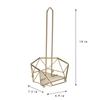Satin Gold Paper Towel Holder Free Standing Durable Iron Frame Raised Base Rust Resistant Convenient Kitchen Storage