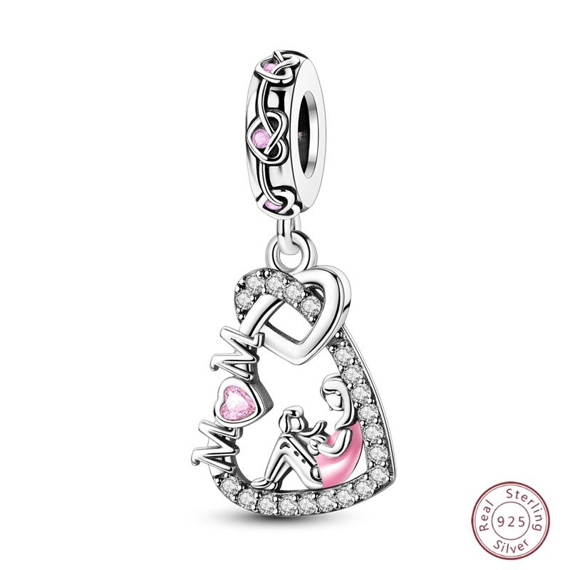 New Original Charm Bead Pendants Copper Crown Strawberry Perfume Gold Bow Fit Bracelet Necklace Women Jewelry