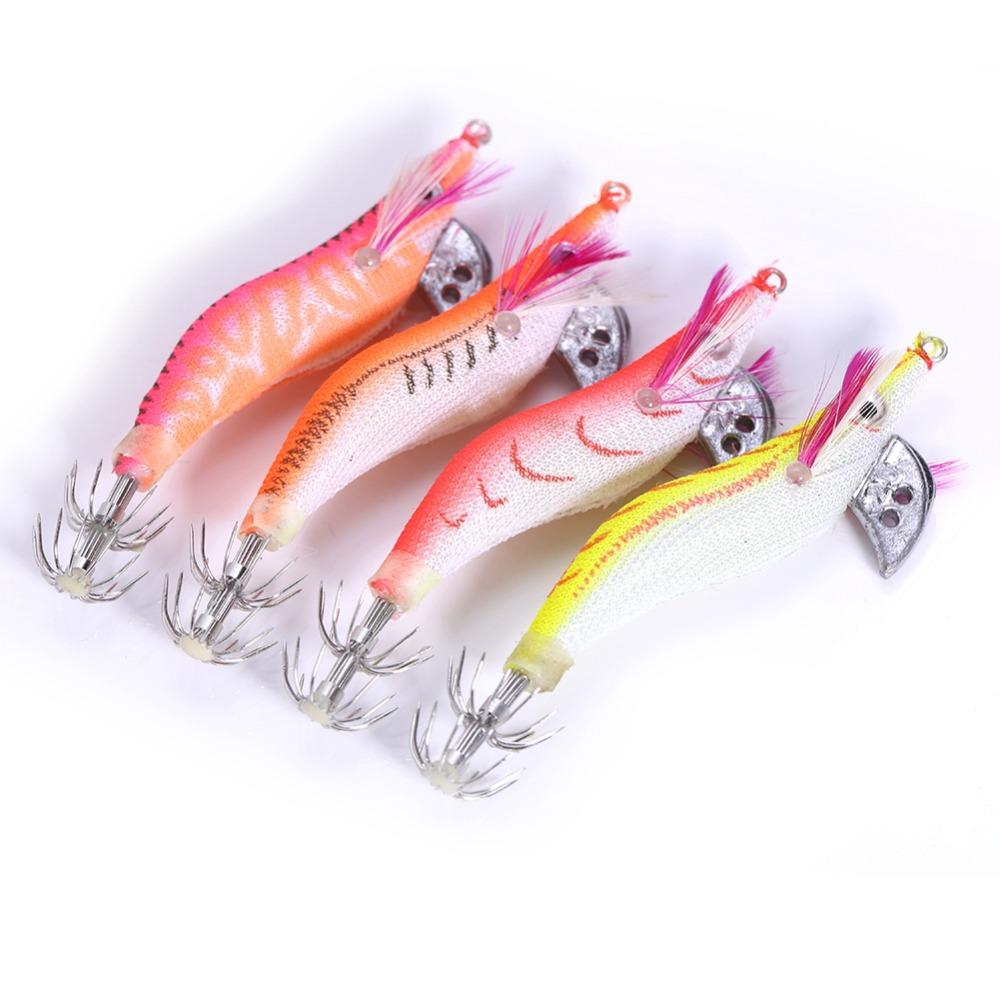 4Pcs Glow Shrimp Jig Multicolor Fishing Lures Durable Luminous Bait  Dawn Fishing