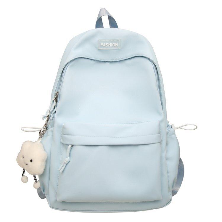 Schoolbag Solid Color ins Large Capacity Stylish Simple Versatile Travel School Bag Elementary School Elementary School Junior High School College