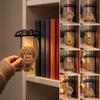 Rustic Book Shape Metal Bookshelf Sign Wooden Tag Bookshelf Hanging Frame Indoor Home Office