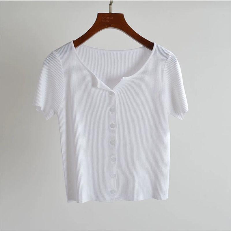 

Кардиган из ледяного шелка с V-образным вырезом, приталенный, короткий, вязаный White All yards