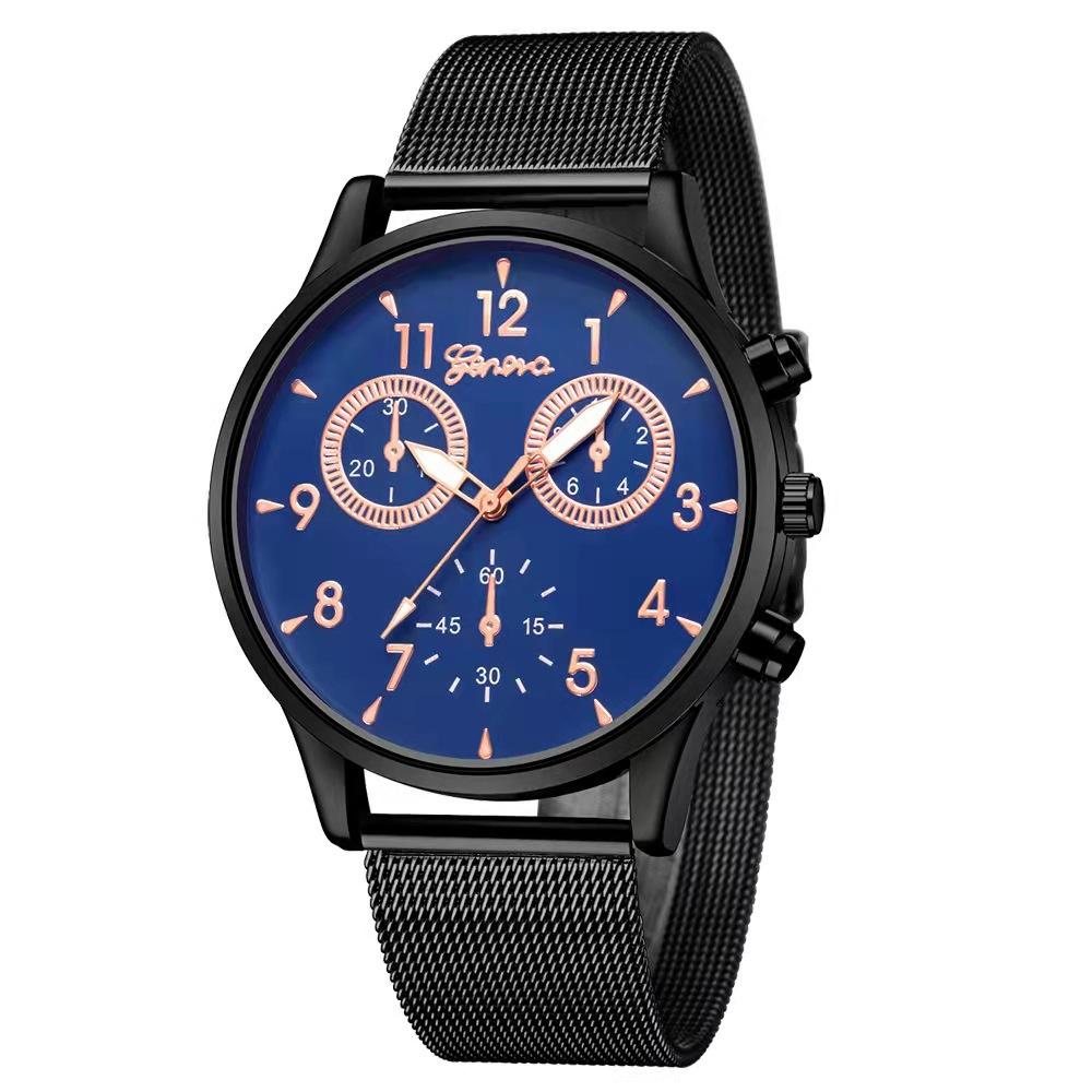 Geneva Men S Watch Three Eyes Watch Fashion Quartz Watch Boys Alloy Strap Watch