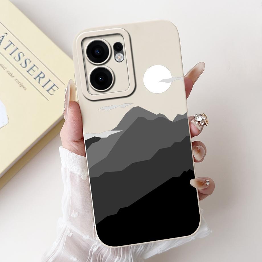 For Oppo Reno13 / Reno13F 4G 5G / Reno 13 Pro Phone Case Soft Smooth Silicone Capa Moon Night Artistic Marble Printed Back Cover