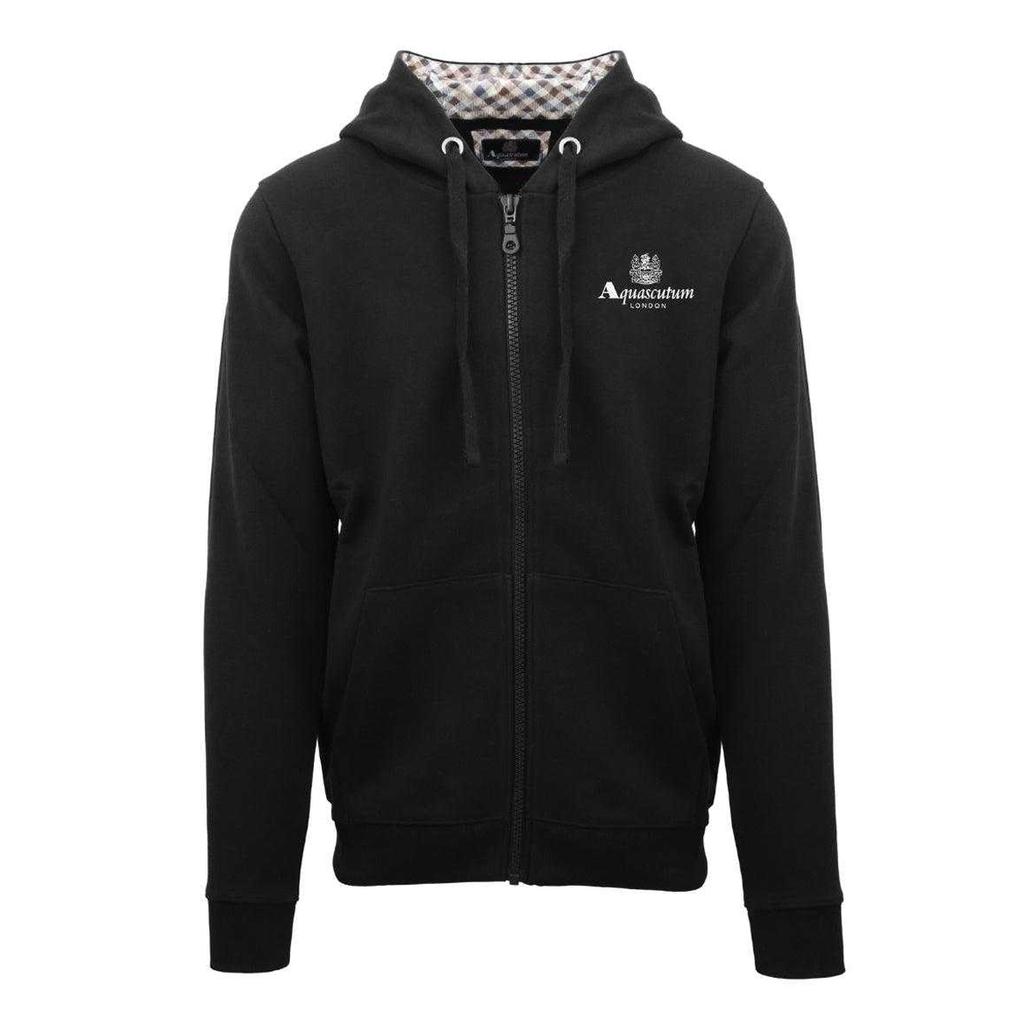 Aquascutum Men's Signature Embossed Full Zip Hoodie