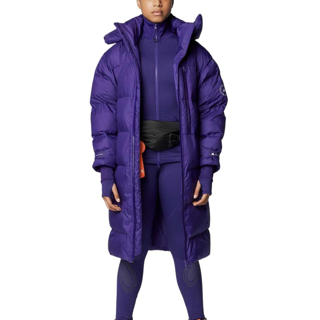 Adidas X Spolupráce Stella McCartney Pohodlná Teplá Mikina s Kapucí Dlouhý Rukáv Dámské bundy Fialová FU3607