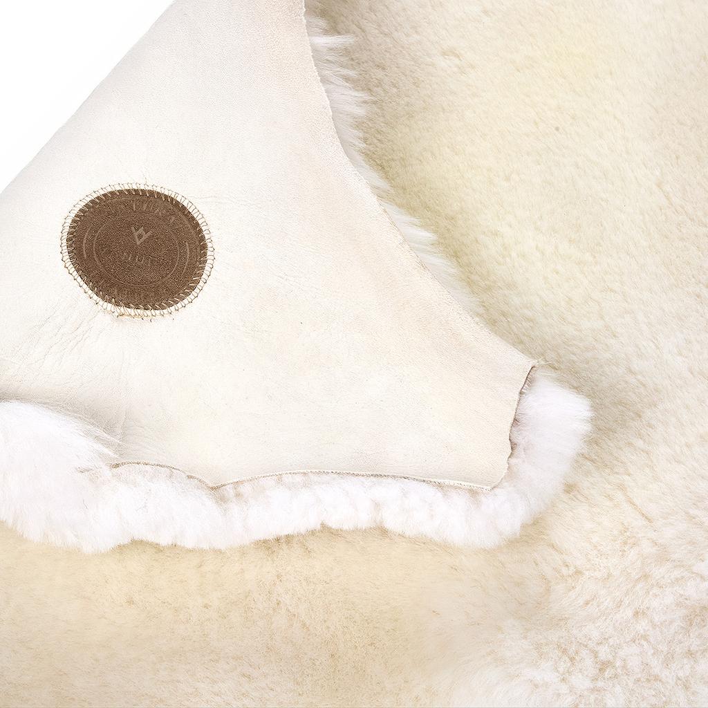 Natural White Sheepskin 110-120cm - sheared size 110-120cm