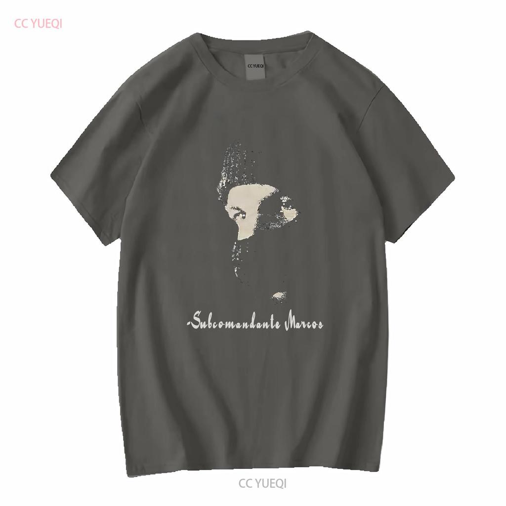 New Rare Subcomandante Marcos Portrait Revolucion EZLN Comandante Emiliano Zapata Retro T Shirt Vintage Style Vintage Washed