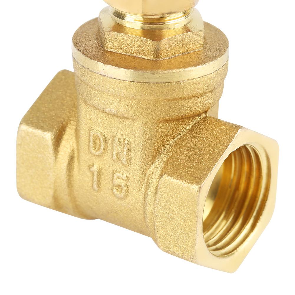 Gate Valve, Brass DN15 BSPP G1Celsius2  Sluice Valve 232PSI for Water Oil Gas, Suitable for Water, Oil, Gas, Steam, With Straight Internal Fluid