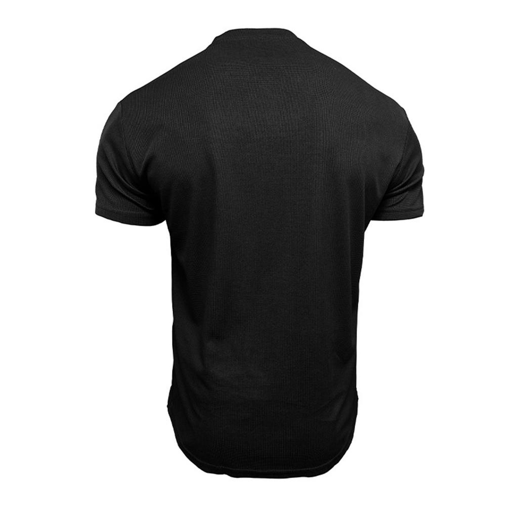 Men's Summer Solid Color Neck Short Sleeve Sports T-Shirt Tops