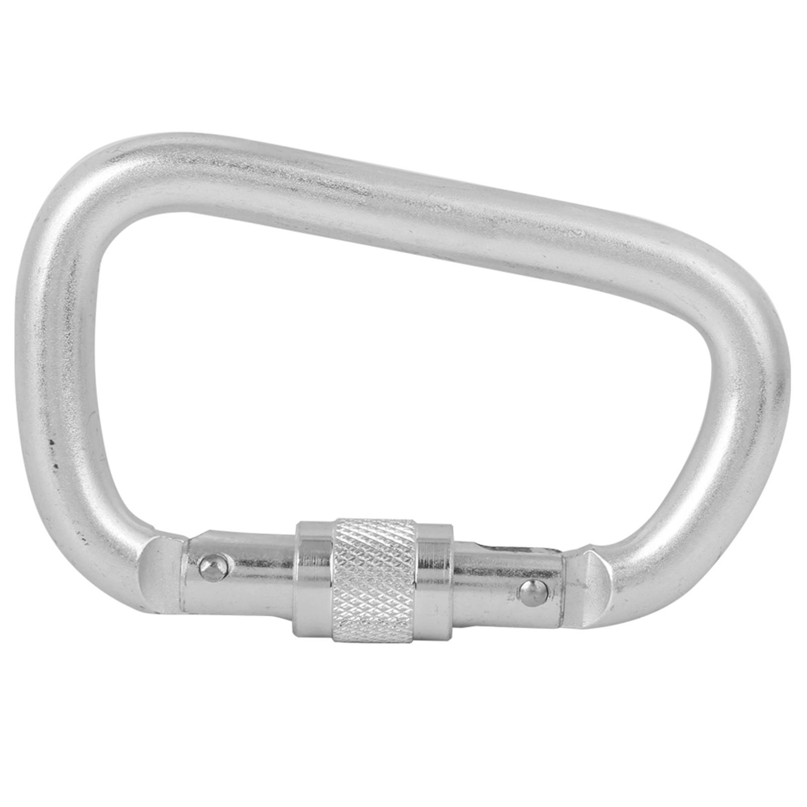 High Load Bearing   Outdoor Screwgate D shaped Carabiner for Climbing Mountaineering(Golden )