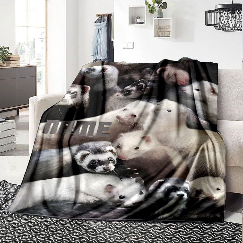Ferret Home Customize Your Name Blankets Soft Lightweight All Season Multi Use Blanket For Picnic Sofa Office Bed Living Room Perfect Gift For Friends