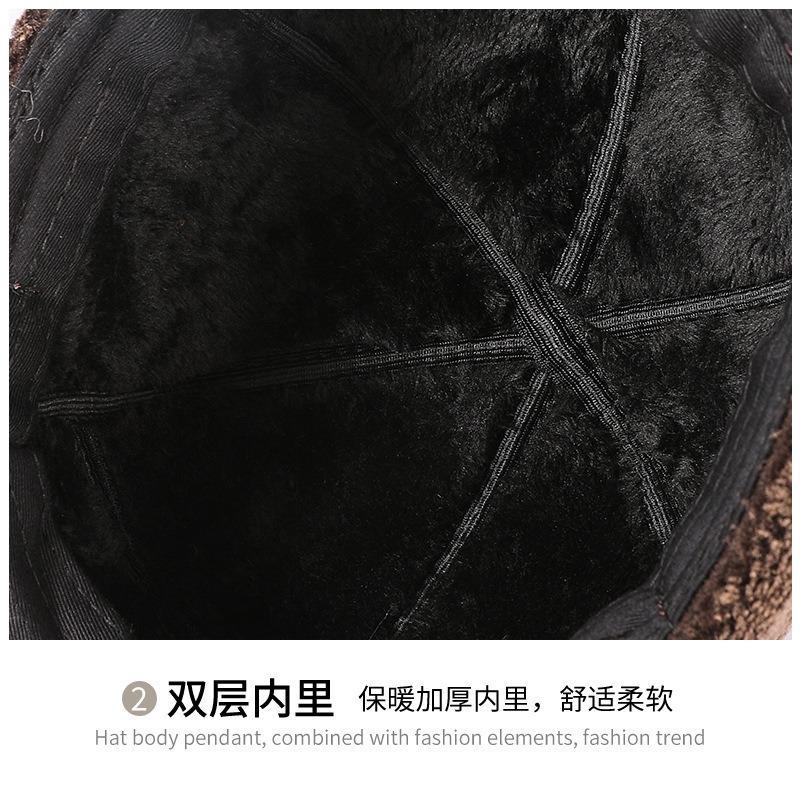 Middle and elderly winter cap pu leather hat men's old hat thickened warm ear protection hat grandpa dad hat