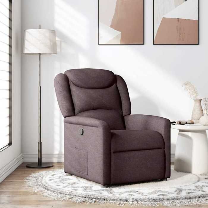 VidaXL Fauteuil inclinable Marron foncé Tissu, fauteuil, fauteuil inclinable TV, poussette, fauteuil inclinable pour 4015601