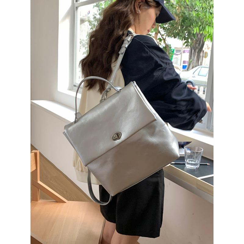 

Рюкзак Niche Design для женщин на осень и зиму, новый серебристый, большой вместимости, универсальный рюкзак для студентов колледжей