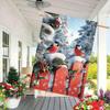 Winter Cardinal Garden Flag - Double-Sided Polyester Yard Banner, No-Electricity Needed, Outdoor Seasonal Decor with Snowy Bird & Holly Design (1PC)