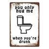 1pc Vintage Aluminium Signs Bathroom Posters Decor Restroom Retro Plaque Plates Wall Art Room Decoration for Bathroom 8x12 Inch