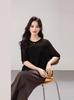 Plus Size Women's Luxurious Spring 2026 Knit Sweater - Short Sleeve, Round Neck, Perforated Design, Solid Color.