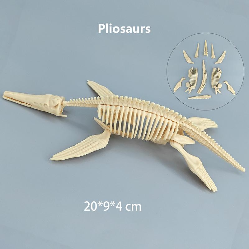 1 Set Kid Toy Diy Assembly Jurassic Dinosaur Fossil Skeleton Mosasaurus Tyrannosaurus Action Figure Collection Creative Model