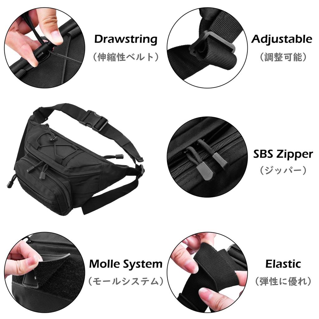 TRIWONDER MOLLE Waist Waist Hip Airsoft Tactical Military Water Bottle Smartphone for Men and Outdoor Tactical Fanny Pack Waist Bag Bag, Pouch, Bag,