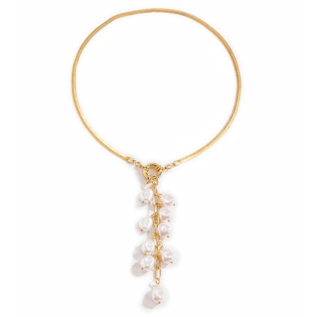 Geometric Pearl And Crystal Necklace For Women And Men Fashion Jewelry