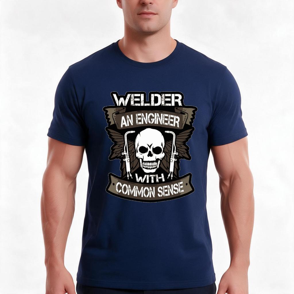 Welder Saying Tshirt Summer Casual Cotton Tee Oversized Streetwear Tops Vintage Graphic Print Loose Fit Short Sleeve