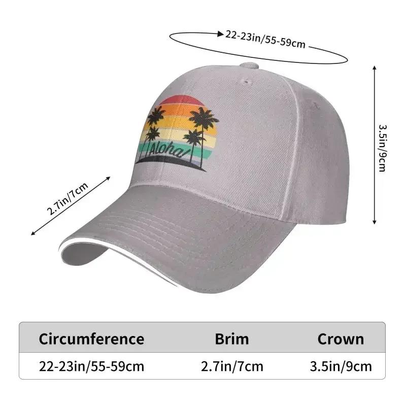 Punk Hawaii Aloha Beach Baseball Cap for Women Men Adjustable Tropical Palm Tree Dad Hat Outdoor
