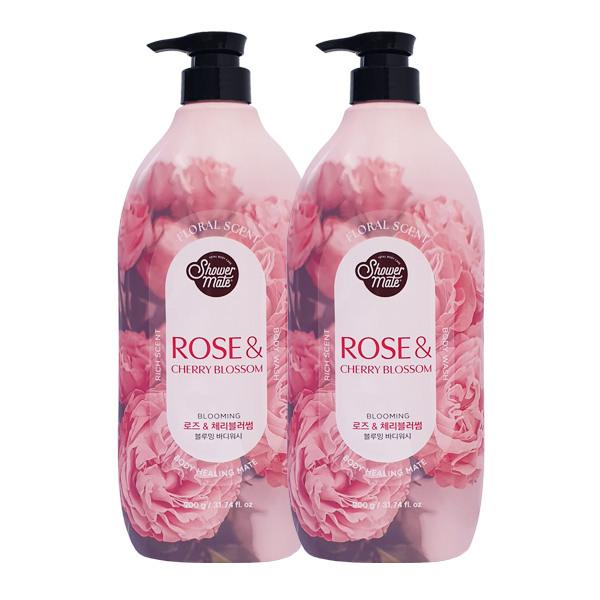 Shower Mate Flower Pink Perfume Body Wash 900g x2